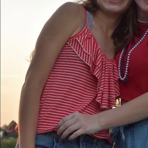 Striped flowy tank top